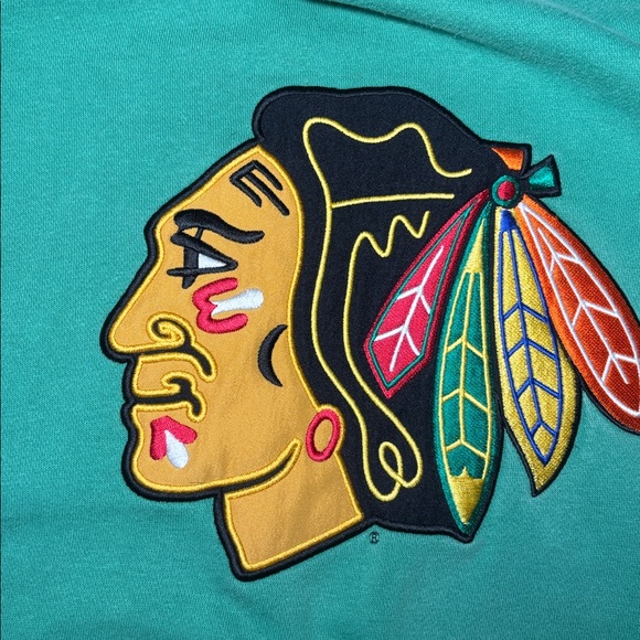 Vintage Chicago Blackhawks St. Patrick’s day Kelly green shamrock hoodie XXL - Picture 3 of 13